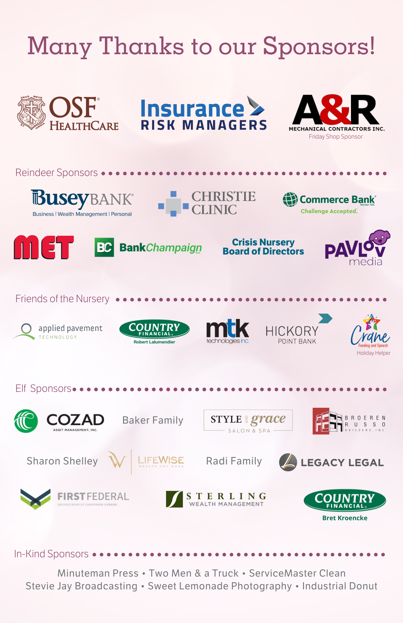 Holiday Shop Sponsors
